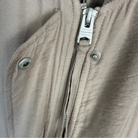 All Saints Ellis Parka Jacket L Lightweight, Neutral, Quiet Luxury, Elio Bomber - Picture 8 of 12